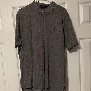 Polo by Ralph Lauren Charcoal Polo Shirt with Red Logo